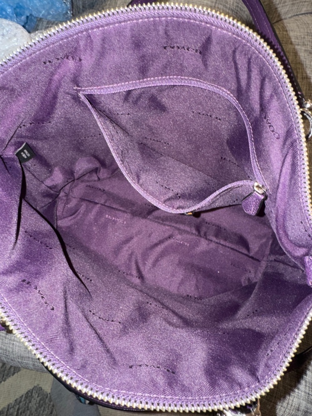 COACH Bag Prairie Purple Leather Satchel Tote EUC - Picture 10 of 17